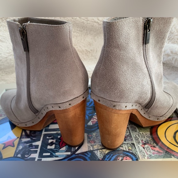 Joie Dewitt | Gray Suede Booties | Clog Heels Boots | Platforms Studded | size 8 - Picture 9 of 14